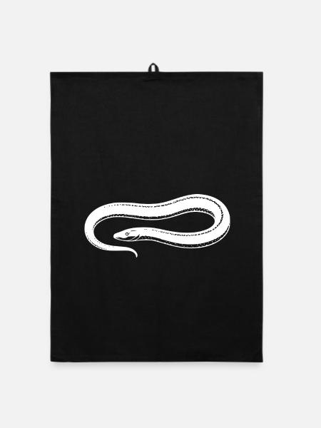 Aal angeln Geschenk für Nachtangler & Fischer  - Organic Geschirrtuch - Schwarz - Vorne