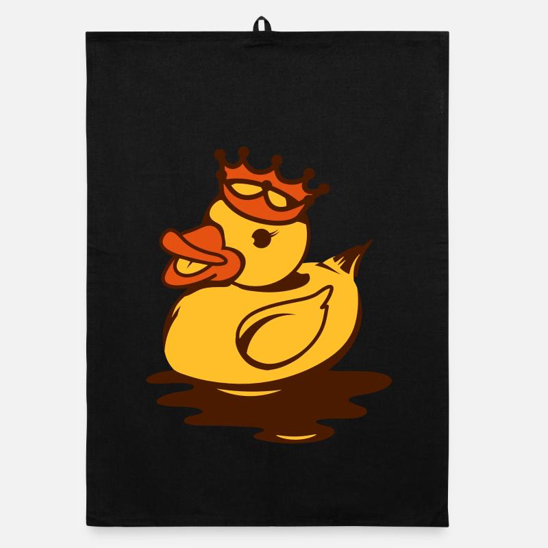 Eine Gummiente mit Krone Organic Geschirrtuch
