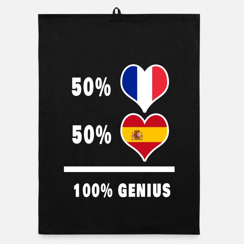 Frankreich und Spanien 100% Genial / Geschenk Organic Geschirrtuch