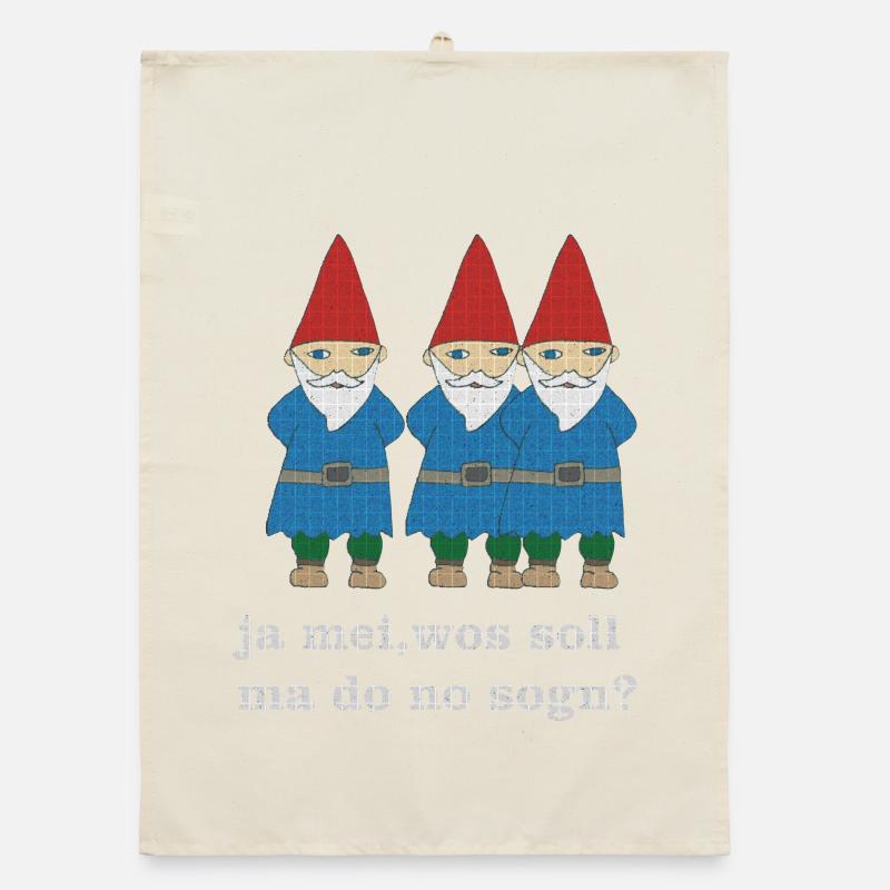 gartenzwerge bayerisch Organic Geschirrtuch