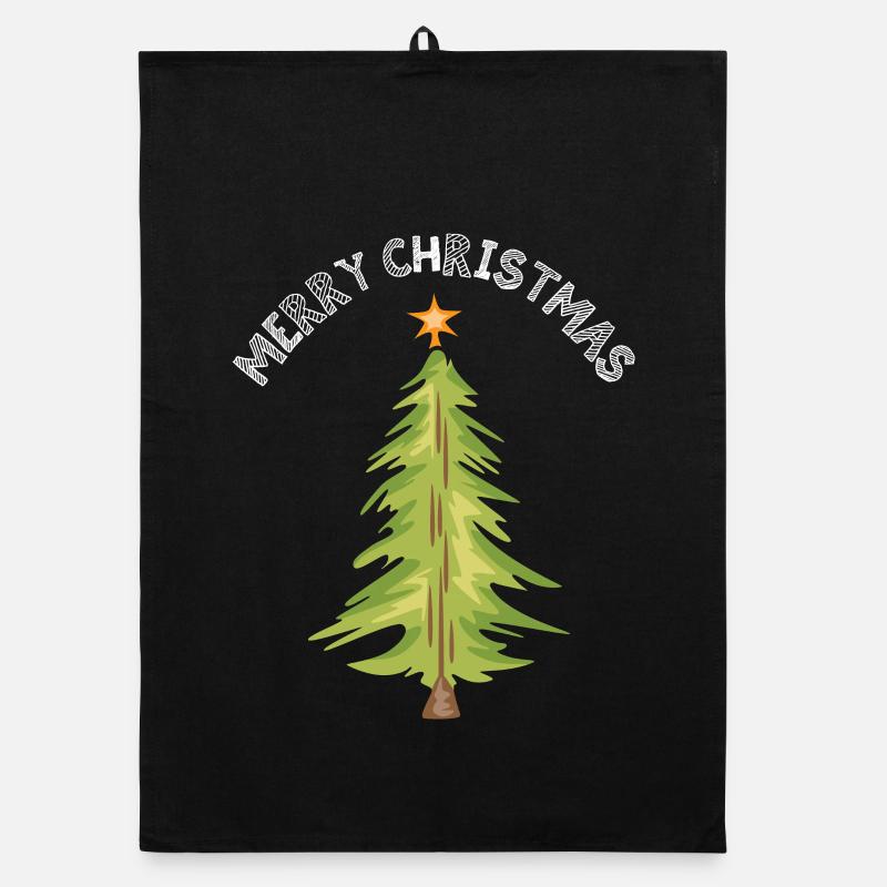 Joyeux arbre de Noël symbole de Noël forêt de sapins Torchon bio