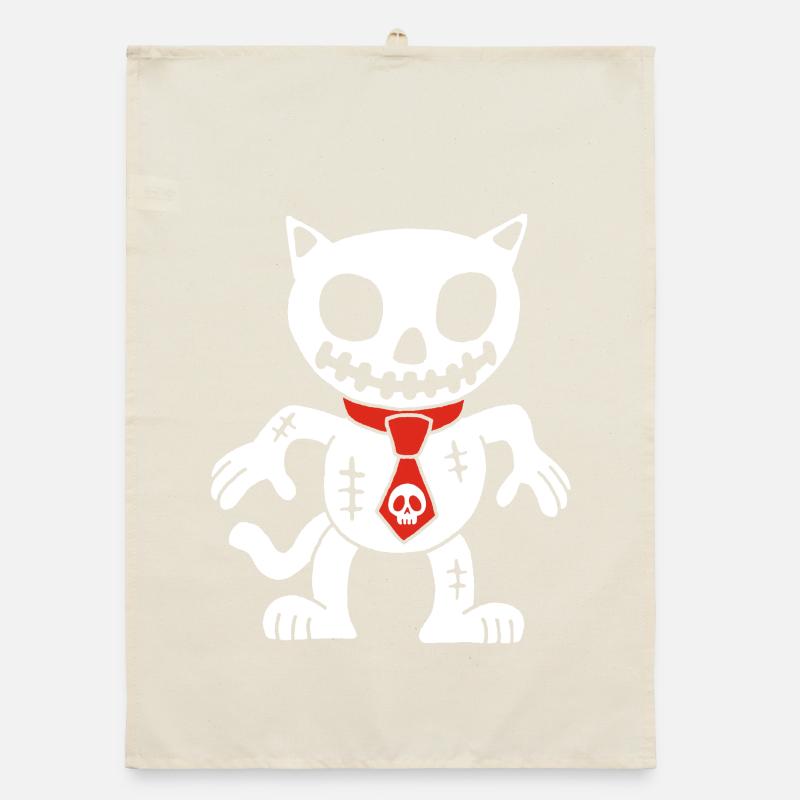 Chat blanc poupée vaudou Torchon bio