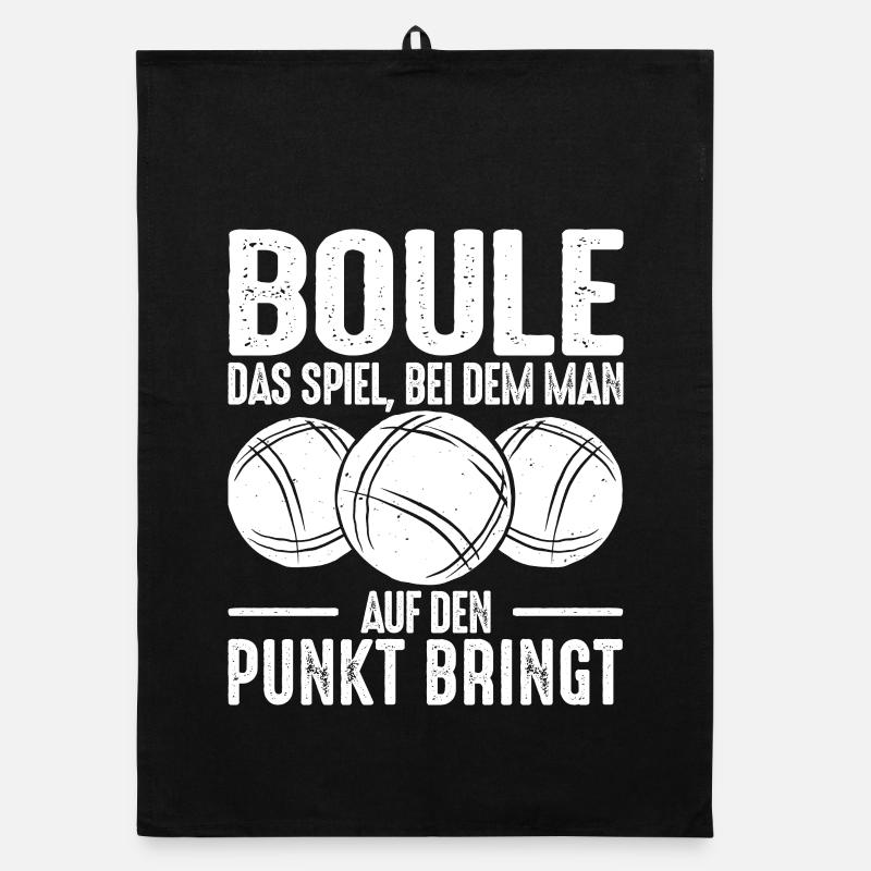 Boule Spruch Kugeln werfen Boccia Spiel Botcha Organic Geschirrtuch