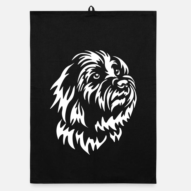 Coton de Tuléar Head « Black Edition » Torchon bio