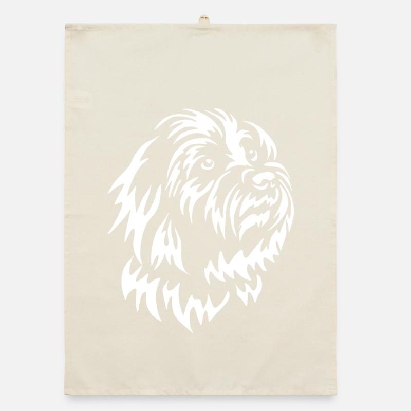 Coton de Tuléar Head « Black Edition » Torchon bio