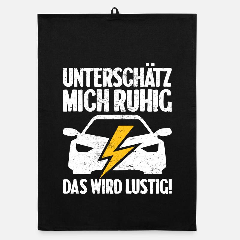 Unterschätz mich ruhig E-Auto Elektro Fahrer Organic Geschirrtuch