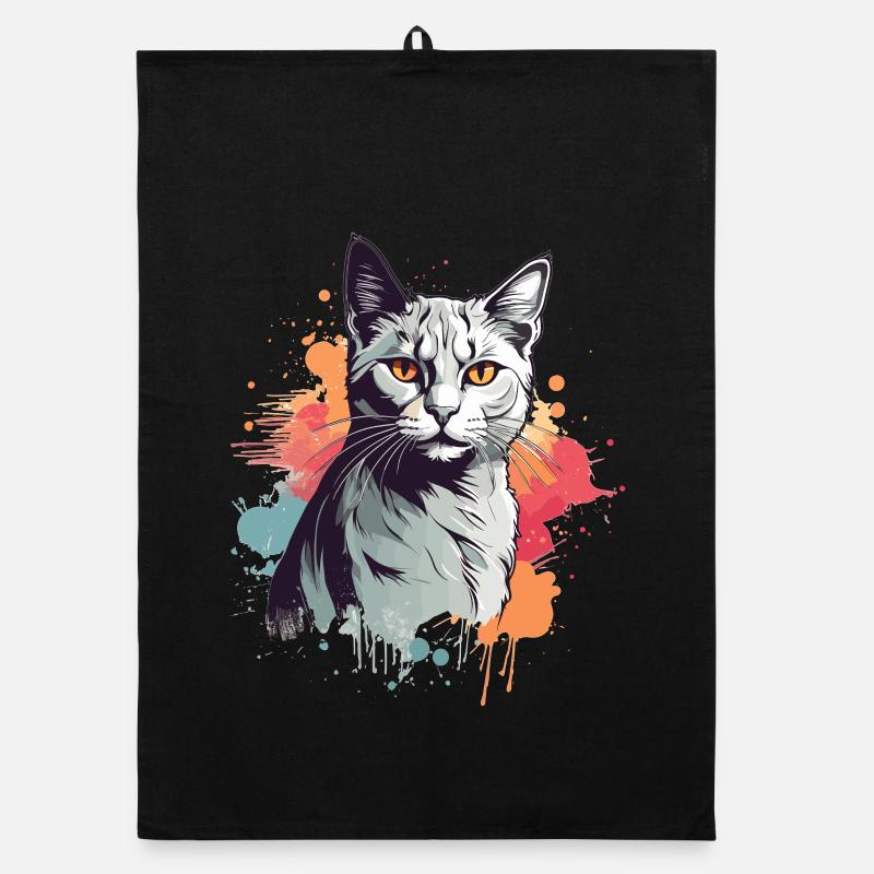 Chat gris mignon Torchon bio