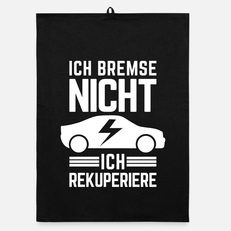 Ich Bremse nicht ich rekuperiere E-Auto Elektro Organic Geschirrtuch