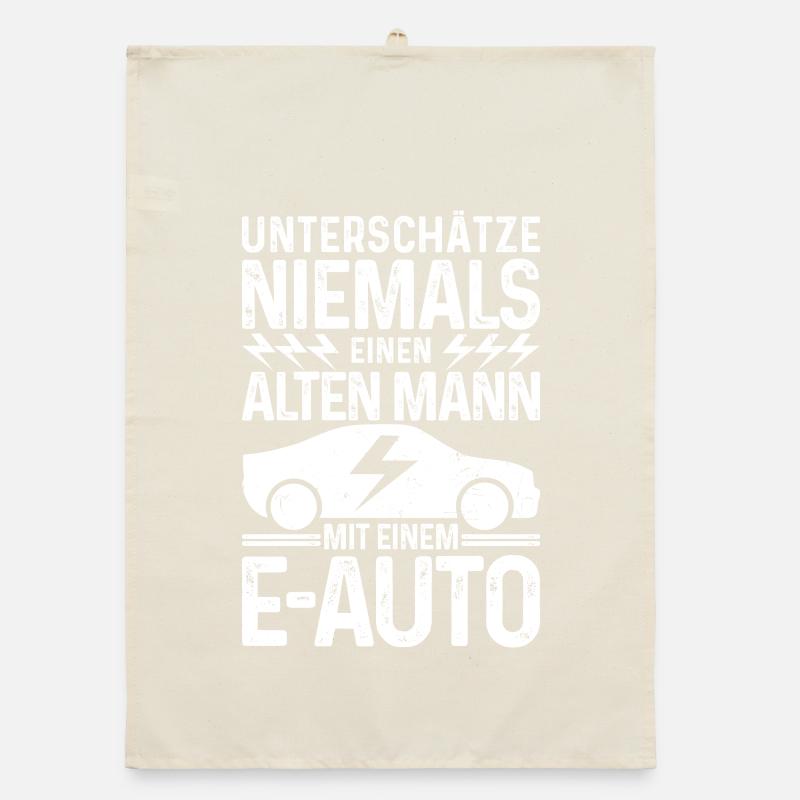 Unterschätze niemals einen Alten Mann mit E-Auto Organic Geschirrtuch