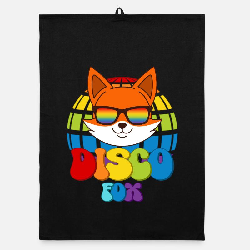 Disco Fox Discokugel Fuchs Sonnenbrille Discofox Organic Geschirrtuch