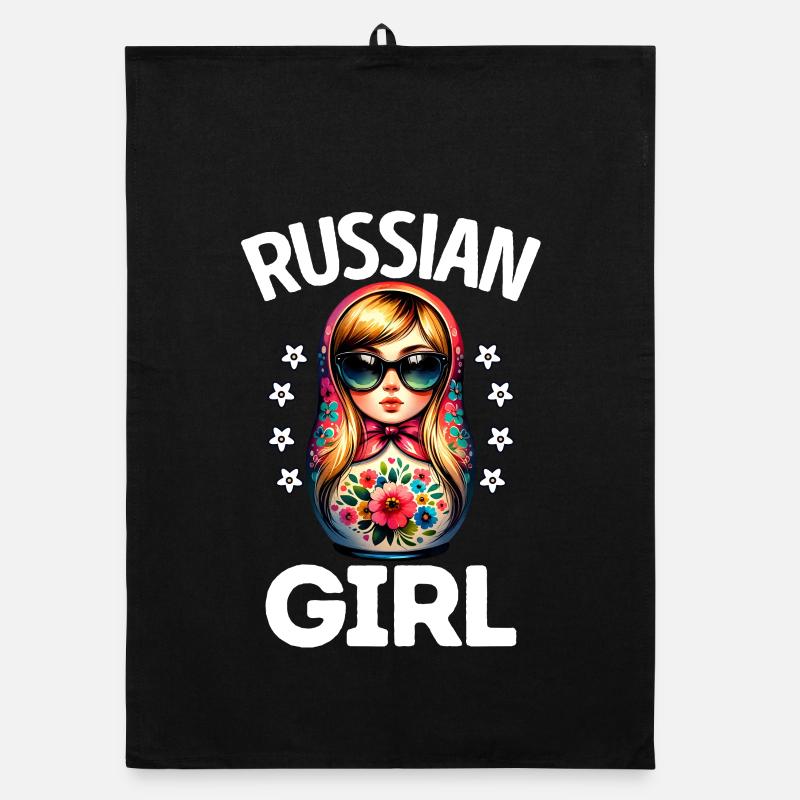 Fille russe ! Russie Matriochka Russe pour Torchon bio