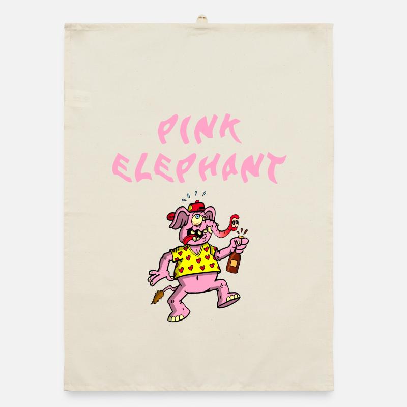 éléphant rose Torchon bio
