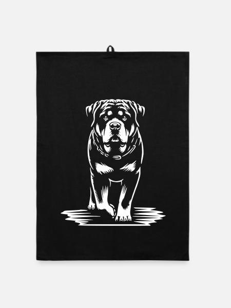 Rottweiler "Black Edition" - Organic Geschirrtuch - Schwarz - Vorne