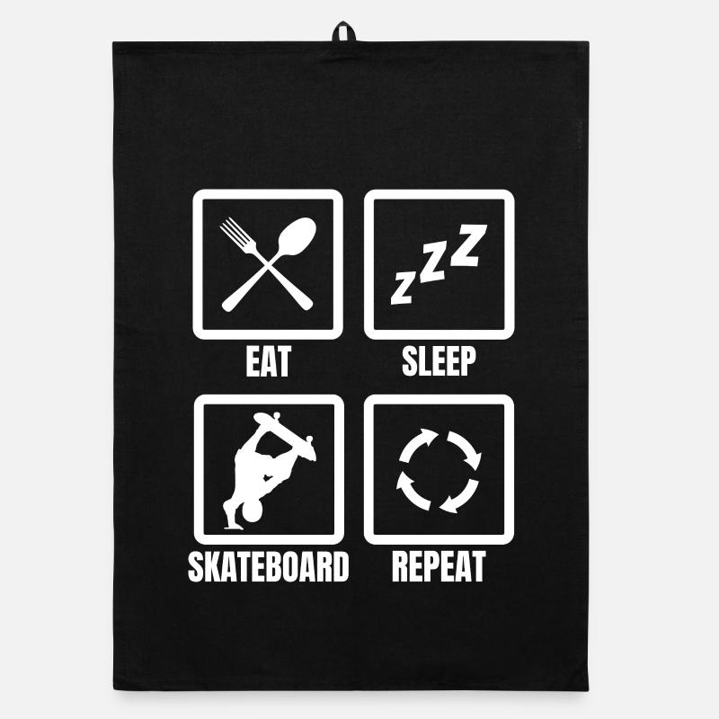 Eat Sleep Skateboard Repeat Organic dish towel