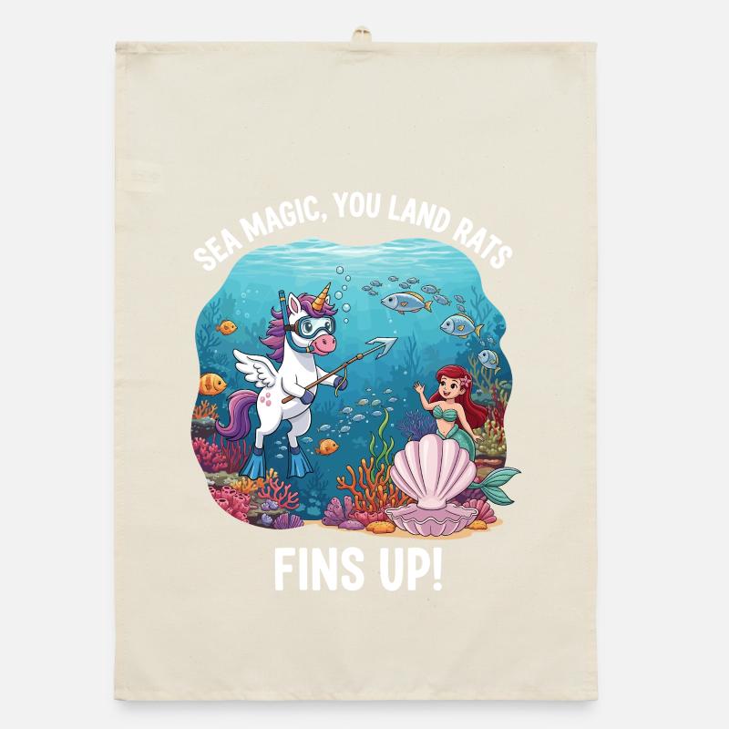 Sea Magic with Unicorn Organic dish towel