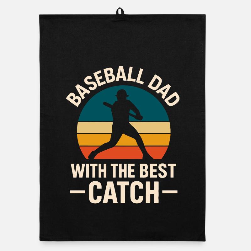 Illustration de papa de baseball vintage Torchon bio