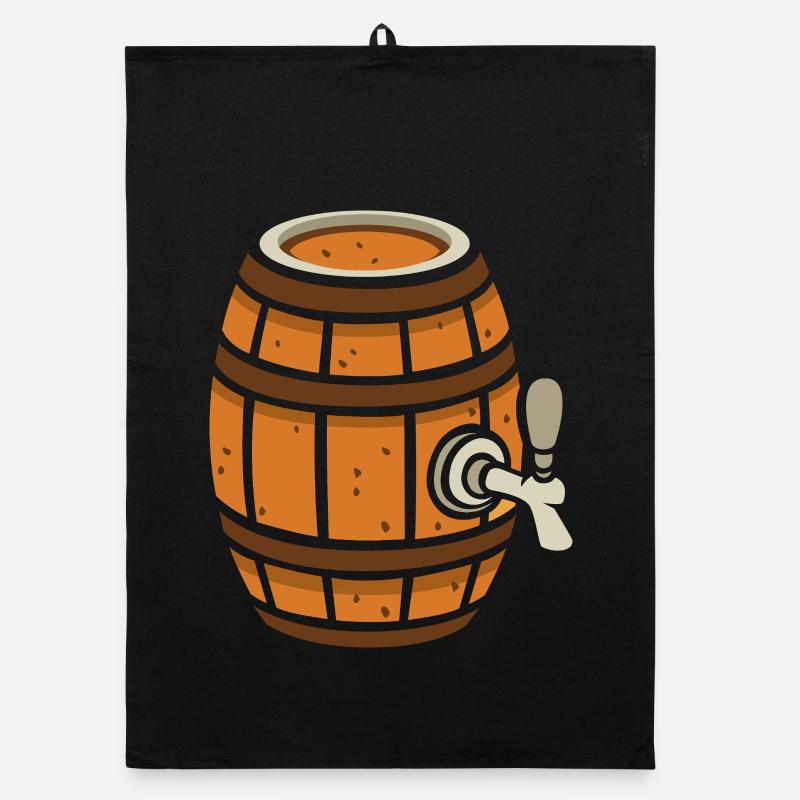 Rustikales Bierfass Cartoon Organic Geschirrtuch