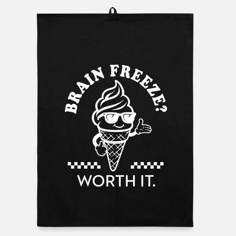 Brain Freeze Worth It – Retro Eiscreme Comic  Organic dish towel