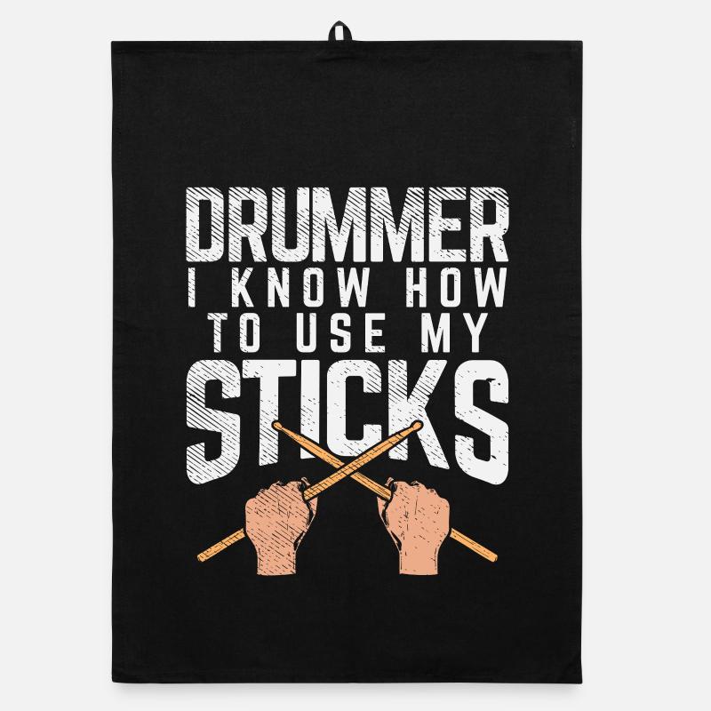 Funny Drummer I Know How To Use My Sticks Art Organic Geschirrtuch