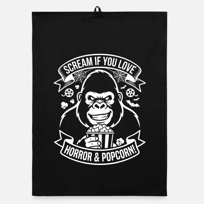 Scream Gorilla Popcorn Design Torchon bio