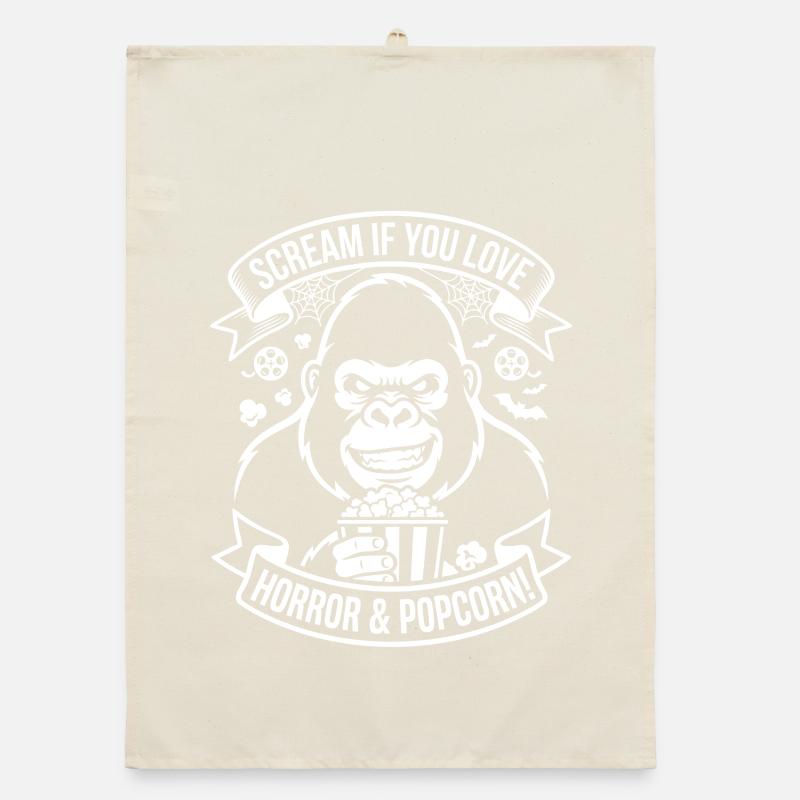 Scream Gorilla Popcorn Design Torchon bio