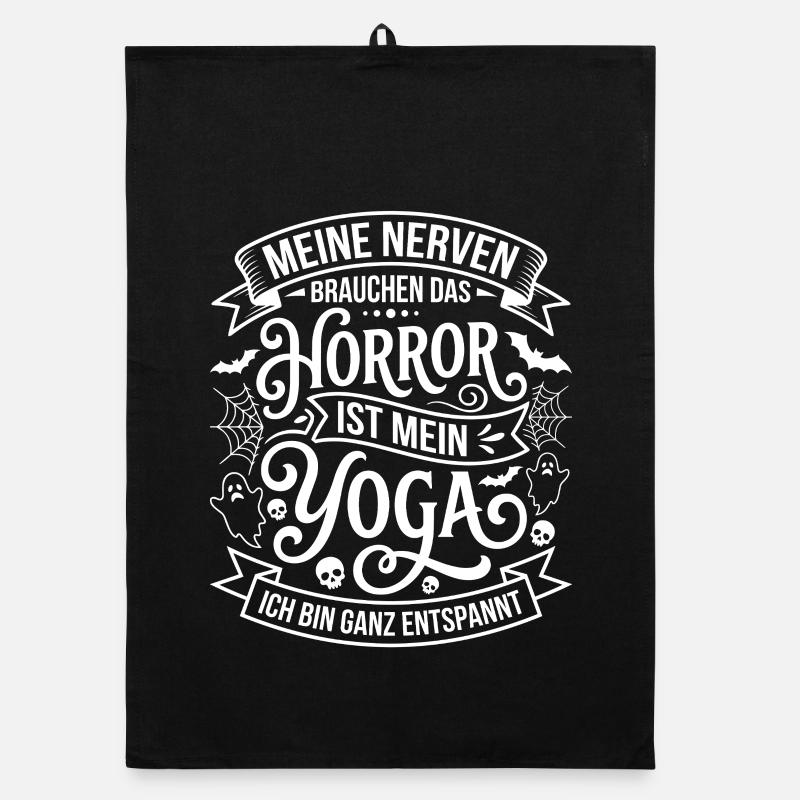 Horror is my yoga Organic dish towel