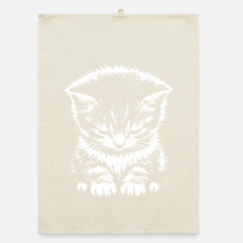 Sad Cat Meme Gift Organic dish towel