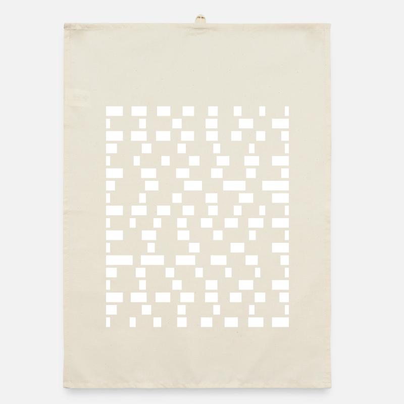 Pixel Grid Monochrom Organic Geschirrtuch