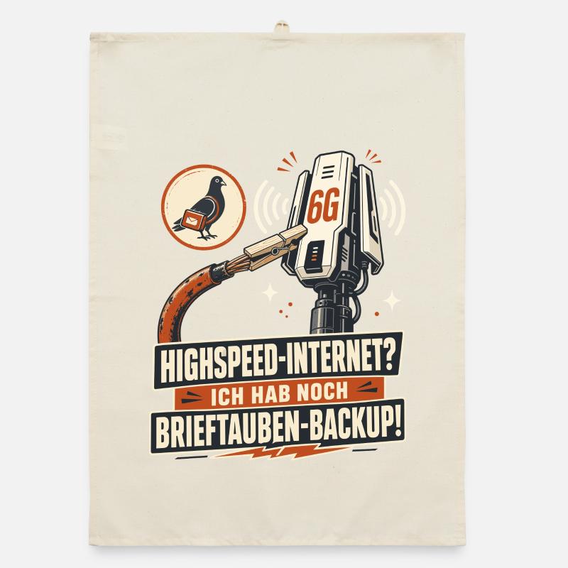 Brieftauben Backup Für Highspeed Internet. Organic Geschirrtuch