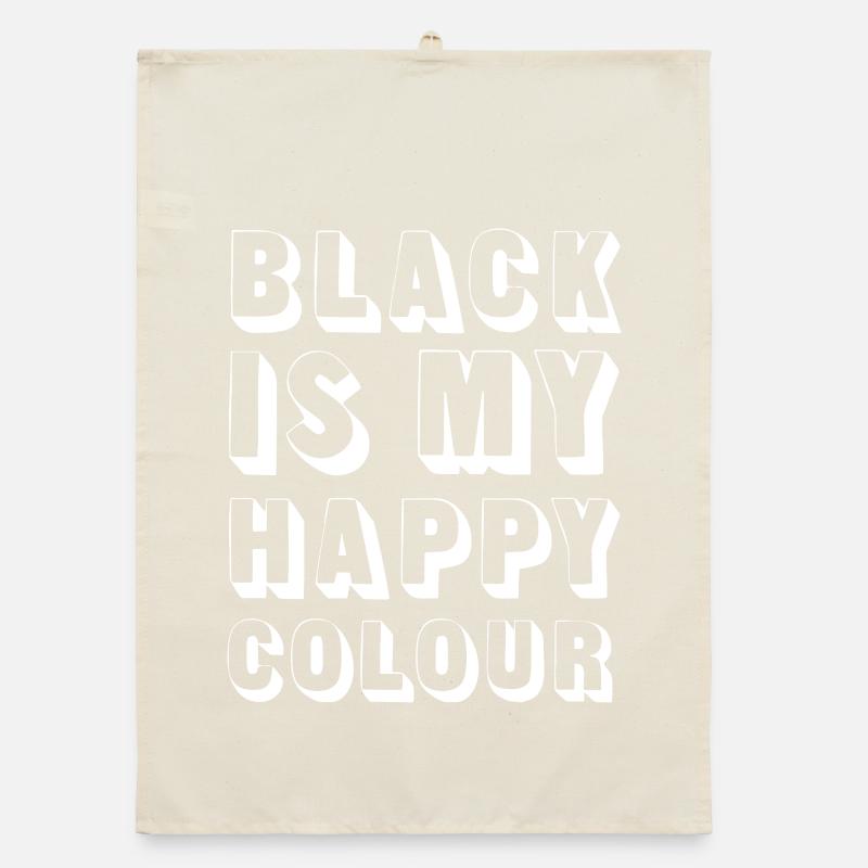 Black is my Happy Colour Organic dish towel