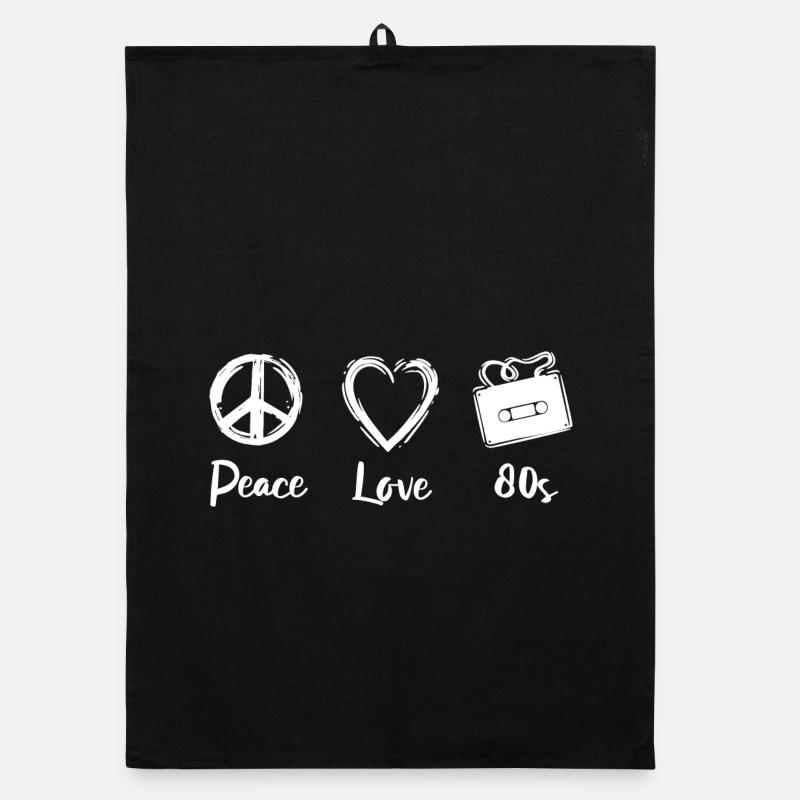 Peace Love 80s Organic dish towel