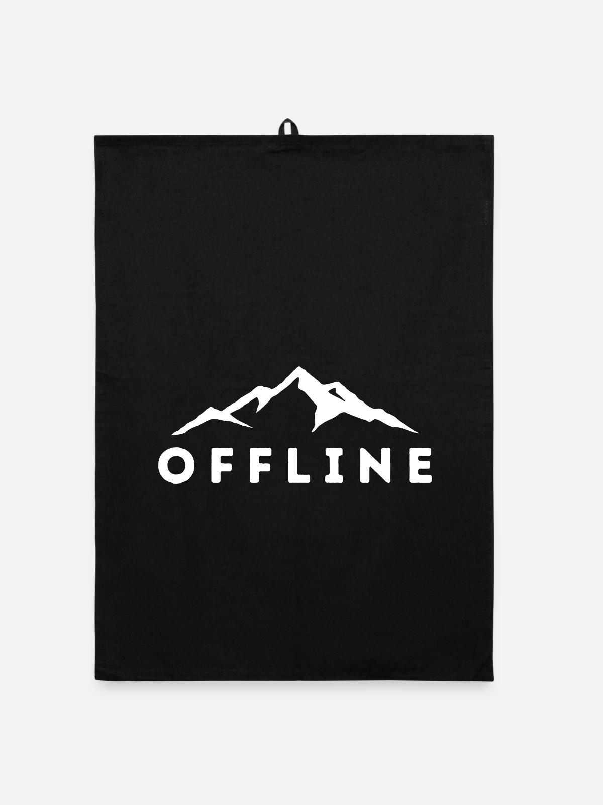 OFFLINE BERGE - Organic Geschirrtuch - Schwarz - Vorne