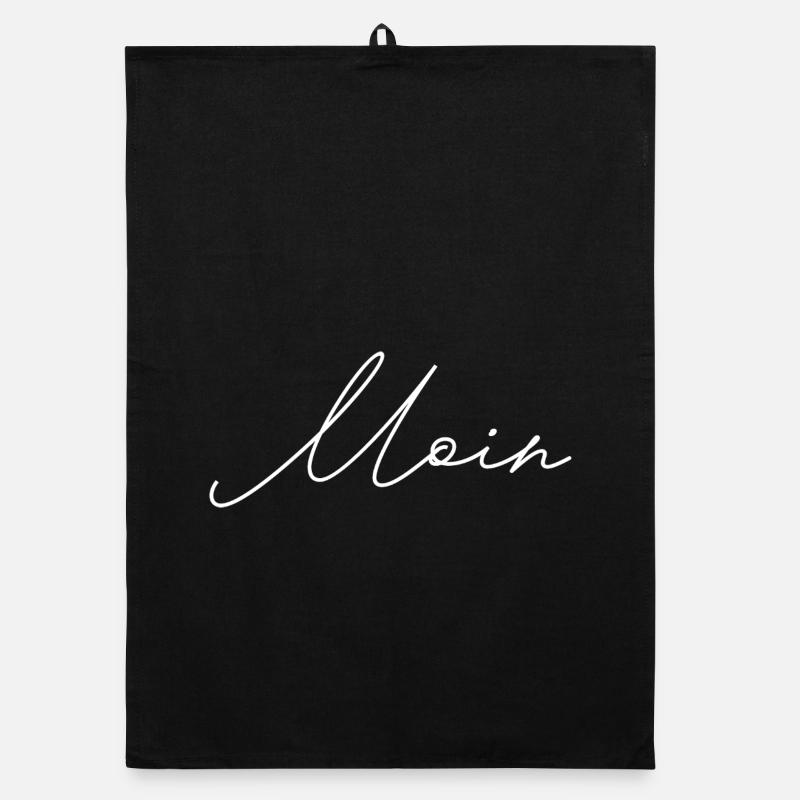 Moin – white side - Organic dish towel - black