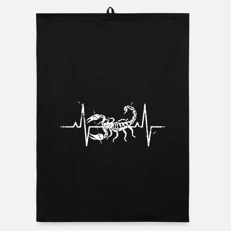 Scorpio Heartbeat Zodiac Grunge Vector Organic dish towel