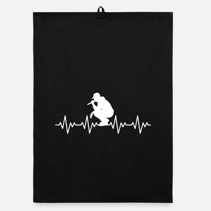 Rapper rappen MC Microphone Checker EKG Herzschlag Organic Geschirrtuch