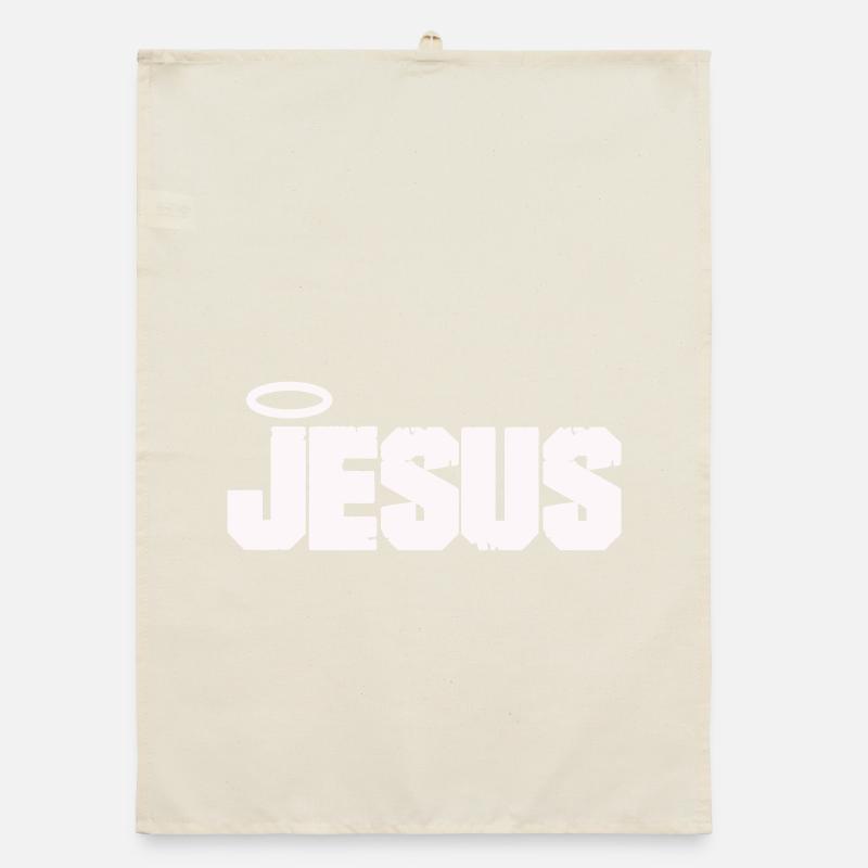 Lettres de Jésus avec auréole Torchon bio