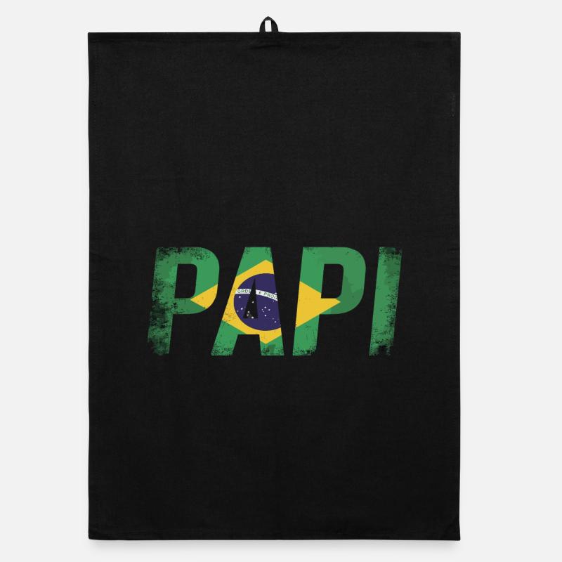 Papi Brasilien Flagge Vintage Papa Organic Geschirrtuch