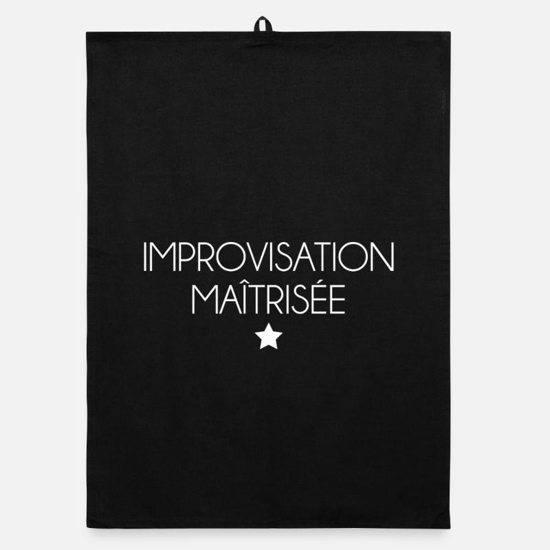 Improvisation maîtrisée – ironie style premium - Torchon bio - noir