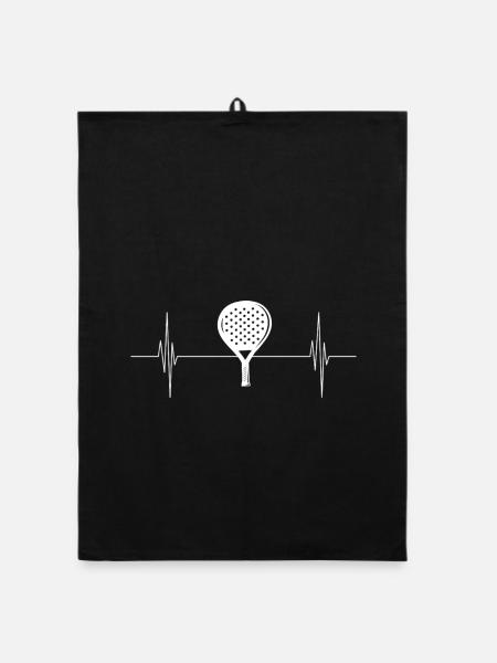 Heartbeat Padel Tennis - Torchon bio - noir - Devant
