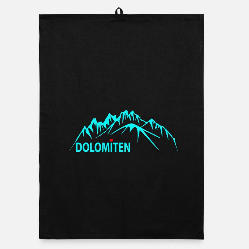 Dolomites Mountain Panorama Illustration Organic dish towel