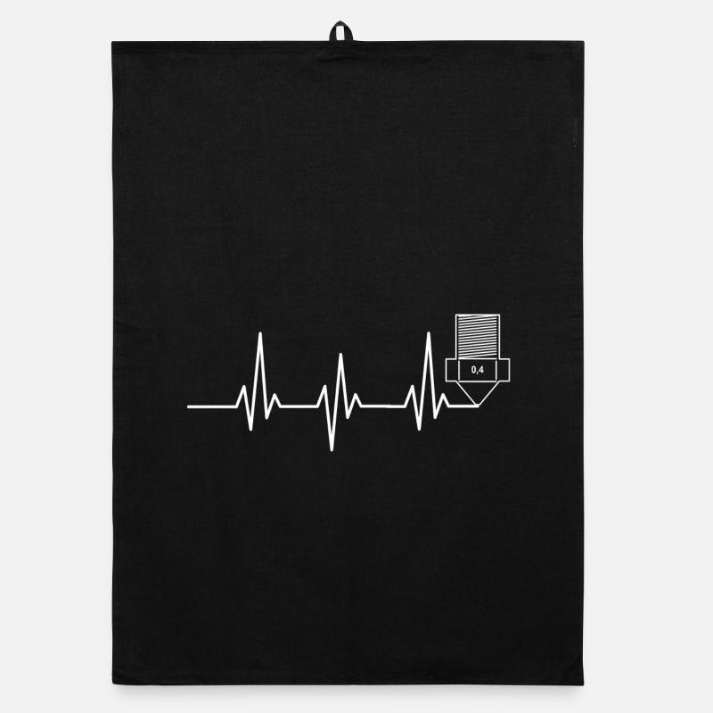 Herzschlag 3D Druck funny TShirt Design Organic Geschirrtuch