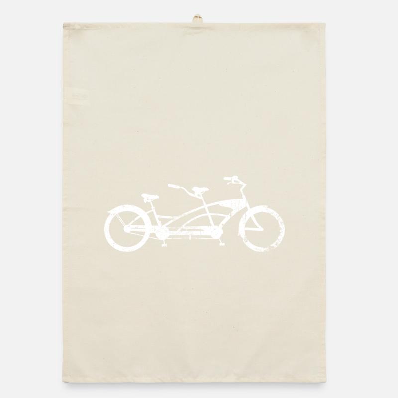Twin Bicycle Silhouette Organic dish towel