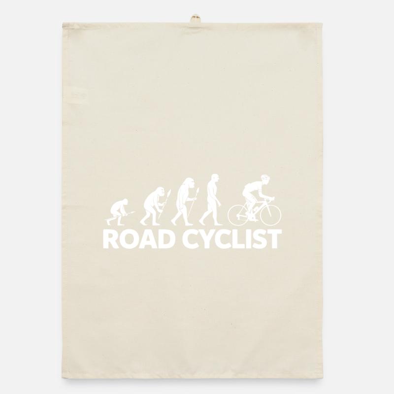 Evolution of a Road Cyclist Silhouette Organic dish towel