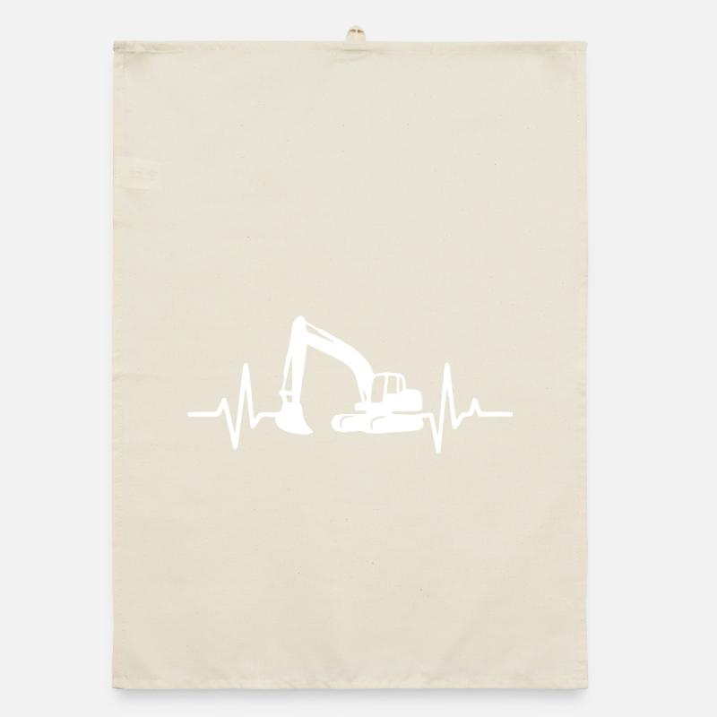 Construction Excavator Silhouette Design Organic dish towel