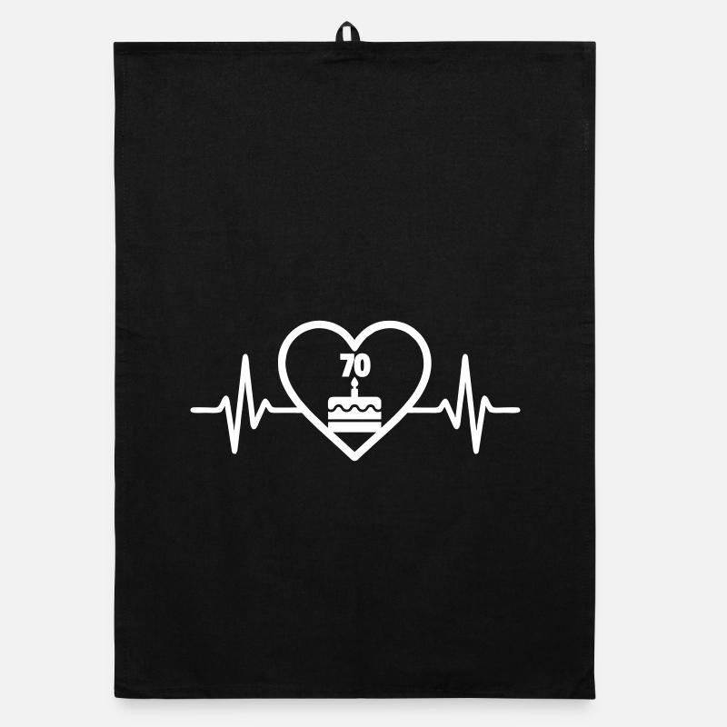 70th Birthday Heart Cake Organic dish towel