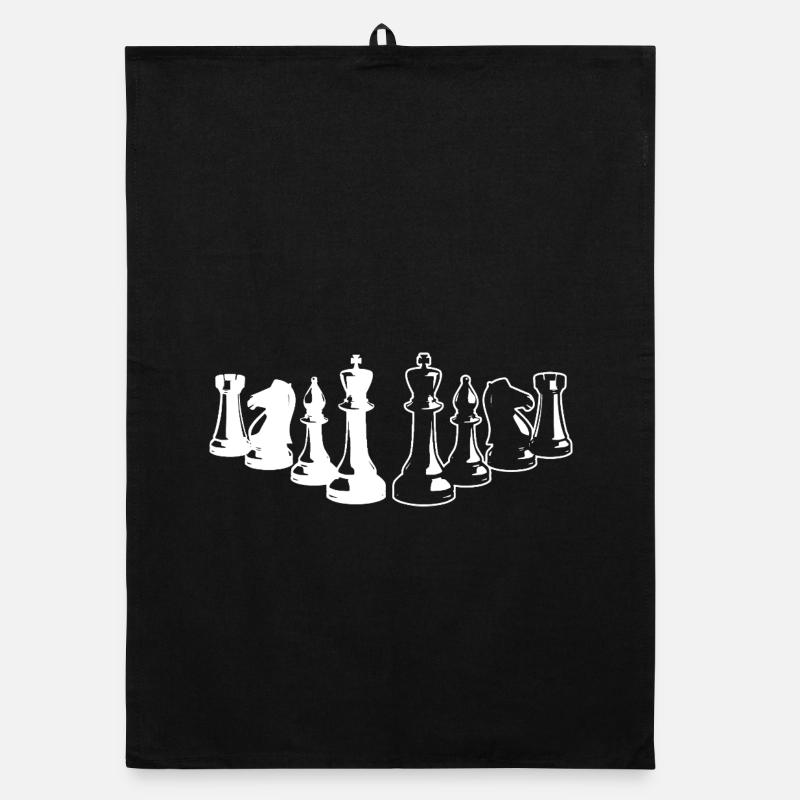 Échiquier minimaliste Chess Silhouette Torchon bio