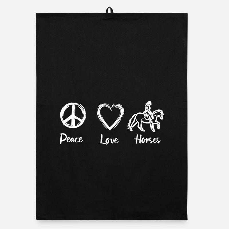 Peace Love Horses Organic Geschirrtuch