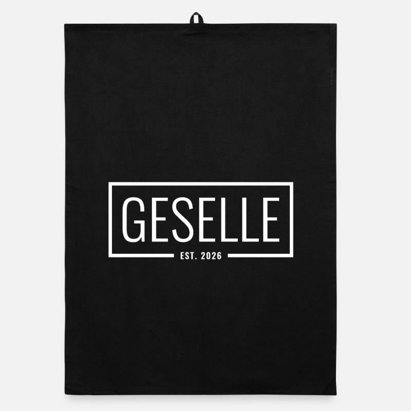 Geselle Est. 2026 - Organic Geschirrtuch - Schwarz