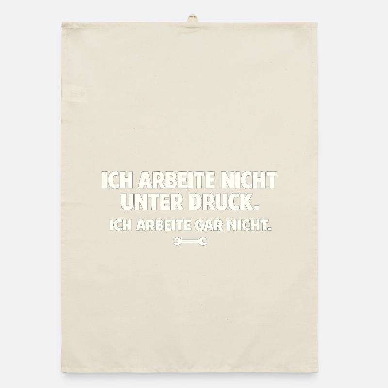 I don't work at all saying Organic dish towel