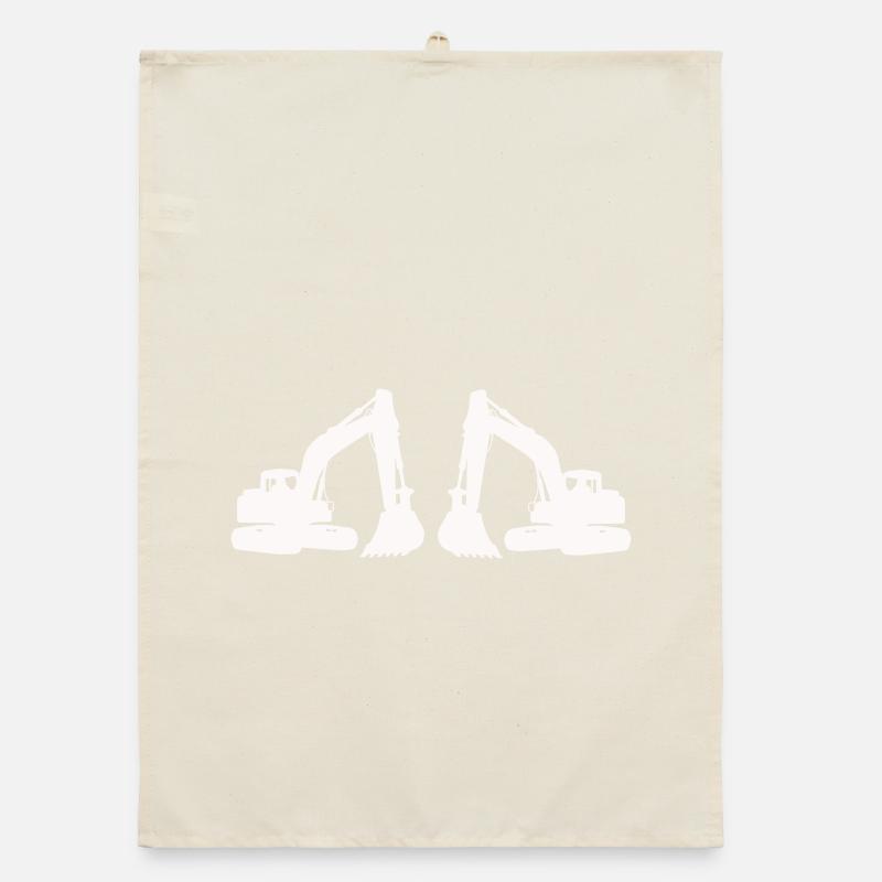 Doppel Bagger Silhouette Organic Geschirrtuch
